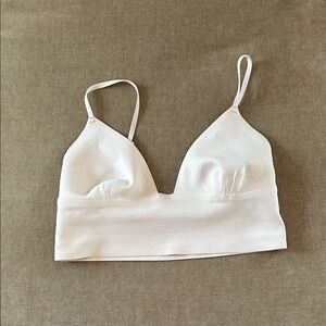Free People Cream Longline Bralette with Thin Straps